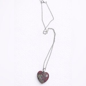 Silver Chain Necklace with Pink Pendant